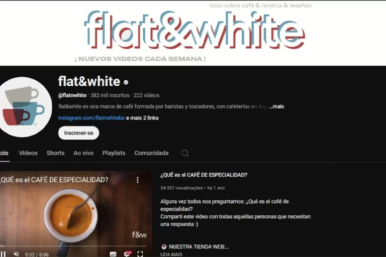 flat&white canal de cafés no youtube