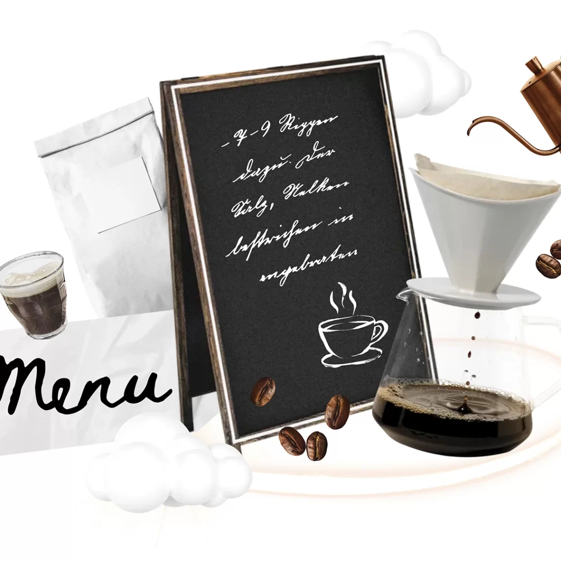 Preparando o café da cafeteria