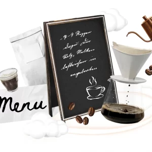 Preparando o café da cafeteria